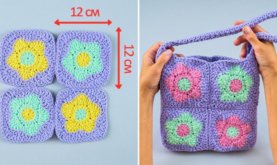 🧶 How to Crochet a Multicolor Granny Square Bag — Step-by-Step Tutorial Pattern