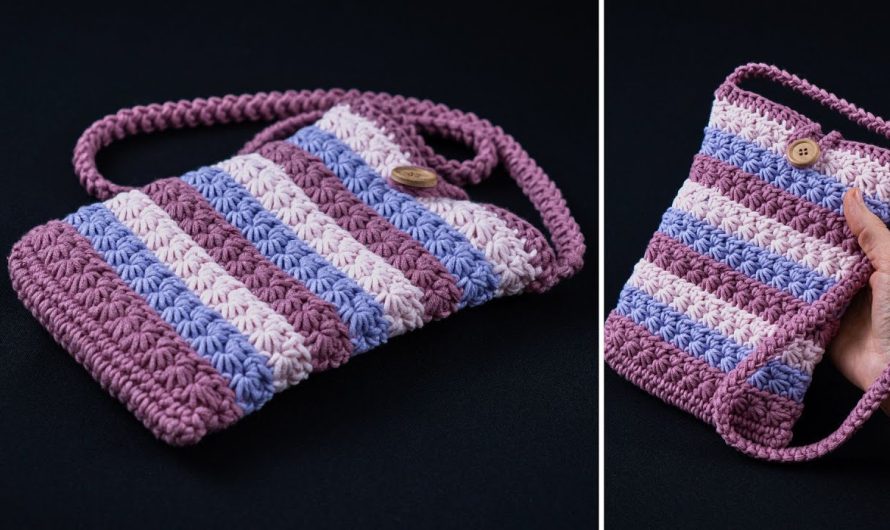 👜 How to Crochet a Crossbody Bag – Star Stitch Pattern for Beginners!