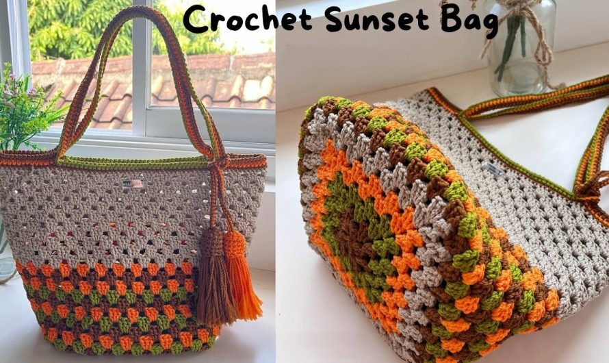 How to Crochet a Sunset Bag | Granny Square Tote Bag Tutorial 👜☀🧶