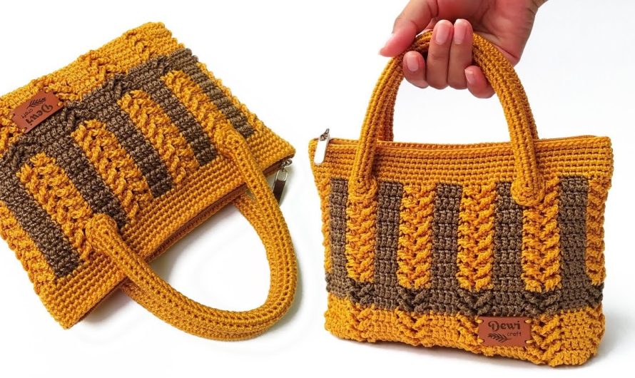 How to Crochet a Bag – Easy for Beginners Using Two-Line Striped Color👜👜💖💖