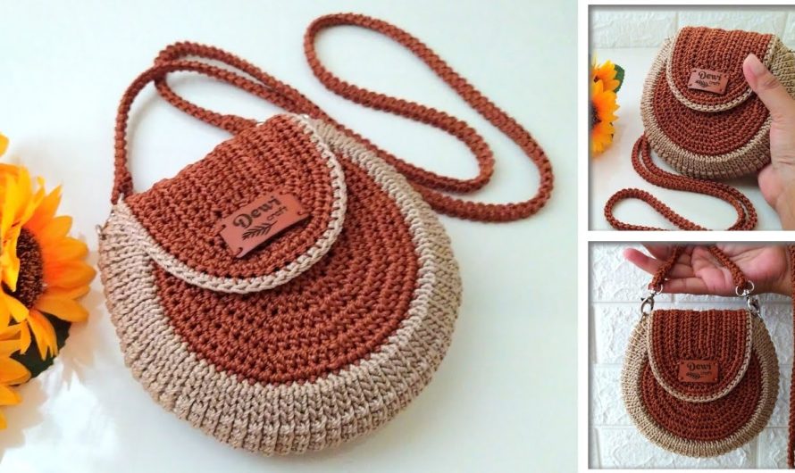 🧶💕👜 How to Crochet a Round Two-Tone Sling Bag (Beginner Step-by-Step Guide)