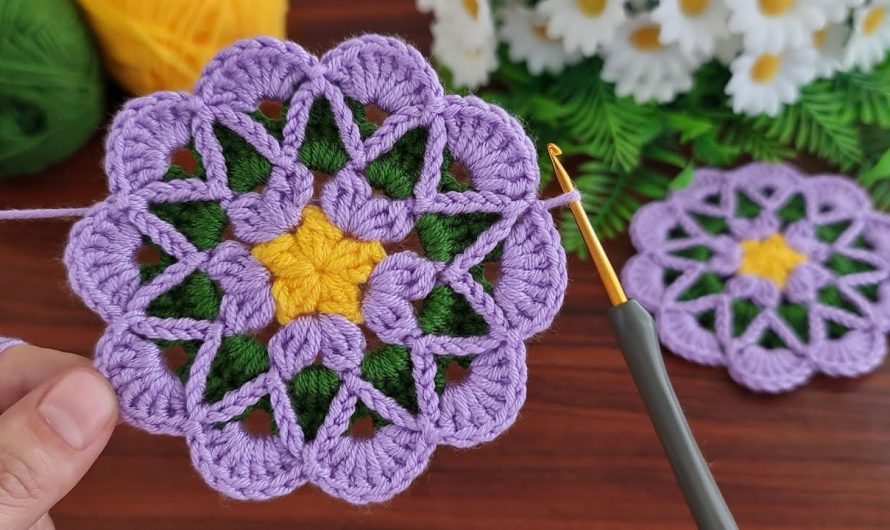 🌸 How to Crochet a Coaster Flower – Super Easy Crochet Motif for Beginners