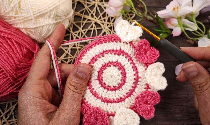 How to Crochet a Coaster with a Heart in Just Minutes! ❤️
