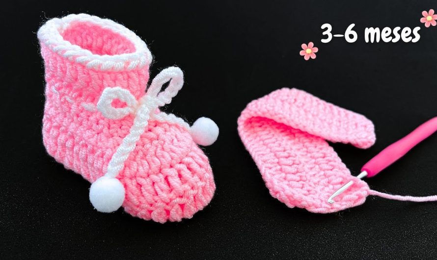 How to Super Easy Crochet Baby Booties – Pink Color | Tutorial Pattern