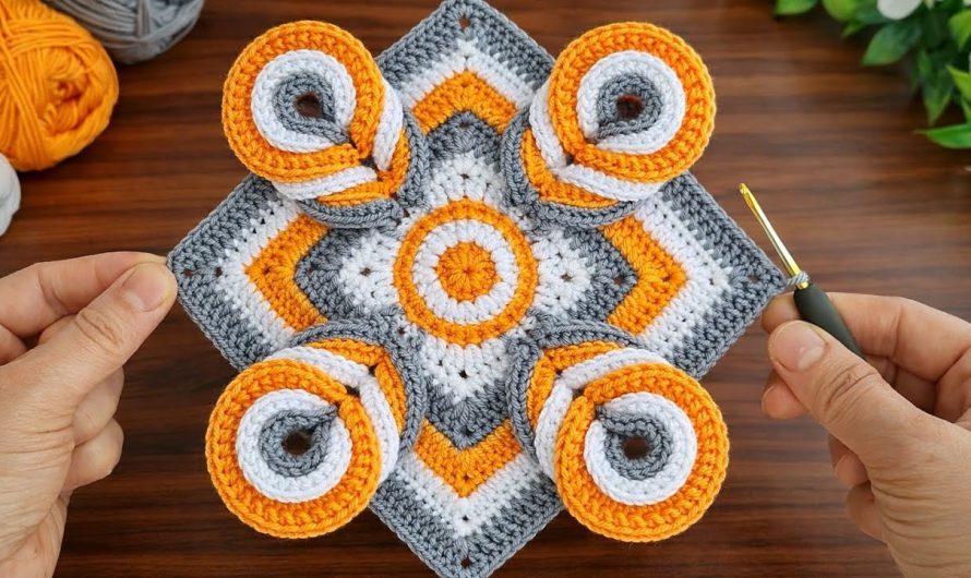 How to Crochet a 3D Spiral Flower Coaster Motif