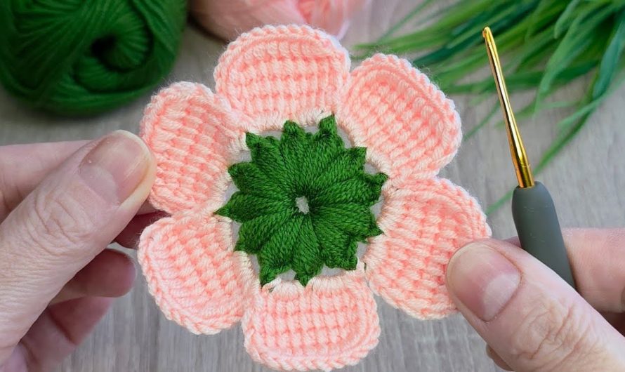 How to Make a Gorgeous Tunisian Easy Crochet Motif Flower 🌿