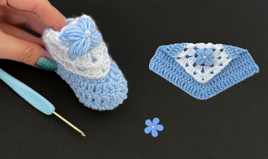 How to Make Adorable Baby Shoes with Square Cast💖🧶