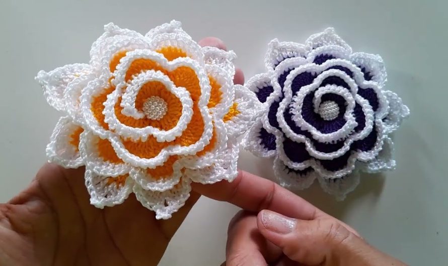 How to Crochet a Rolled Rose with Two Colors: Detailed Step-by-Step Tutorial 🌹