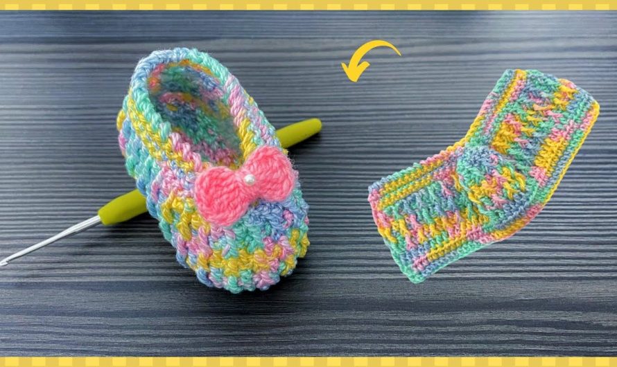 How to Crochet the Easiest Striped Baby Shoes in the World 👶🧶 – Step-by-Step Guide
