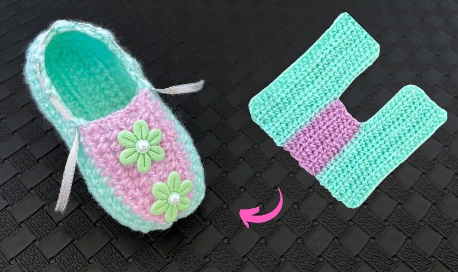 How to Crochet Easy and Quick Green Baby Shoes: Step-by-Step Guide 👶💚🧶