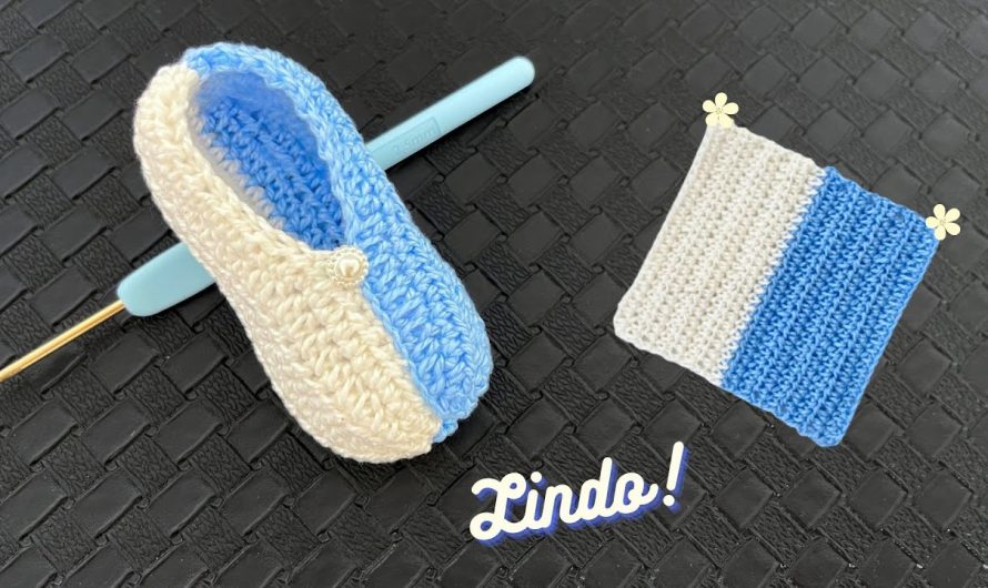 How to Crochet Easy and Quick Two-Color Baby Shoes: Step-by-Step Guide 👶🧶