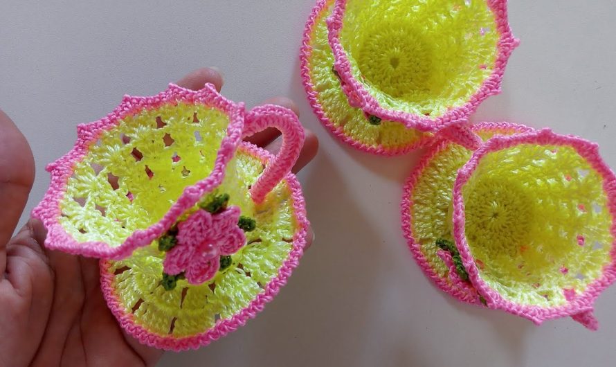 ☕ How to Easy and Quick Crochet Cup (Tea Set)