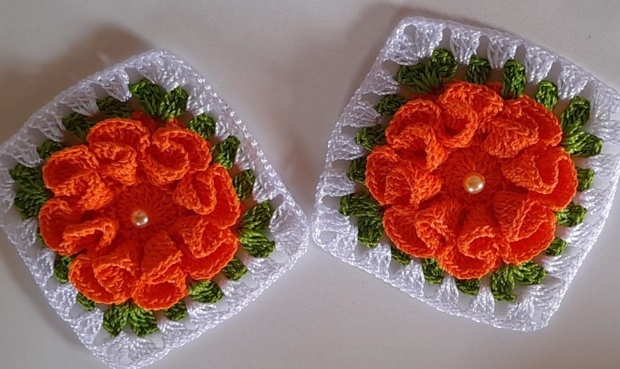 How to Crochet a Camellia Flower in a Square Using Polypropylene Threads: Step-by-Step Guide