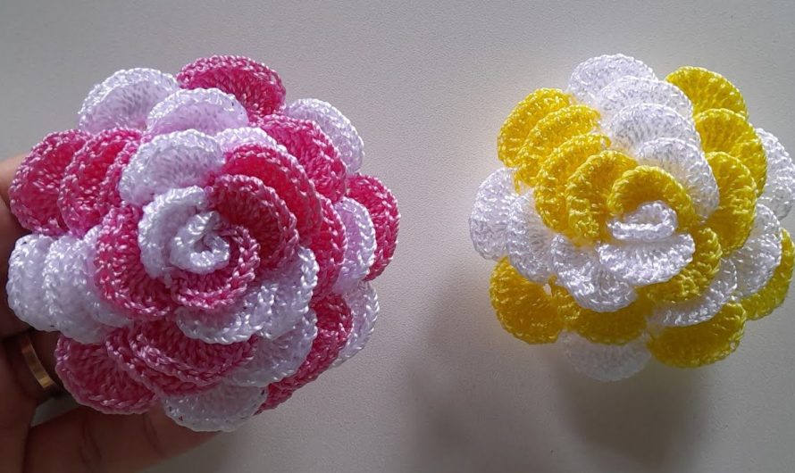 How to Crochet a Two-Color Rolled Rose: Step-by-Step Tutorial 🌹
