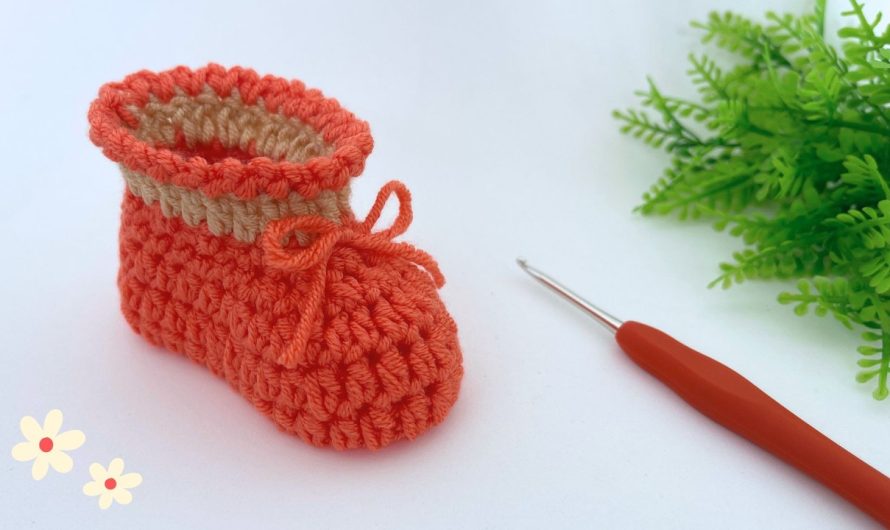How to Crochet Baby Shoes (Orange Color) – Step-by-Step