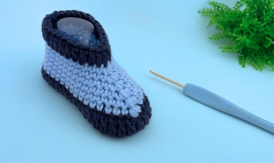 🧶 How to Crochet Baby Shoes with Two Lines – Step-by-Step