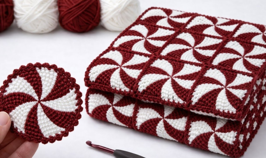 💕😘How to Crochet Pinwheel Motif for Blankets & Coasters