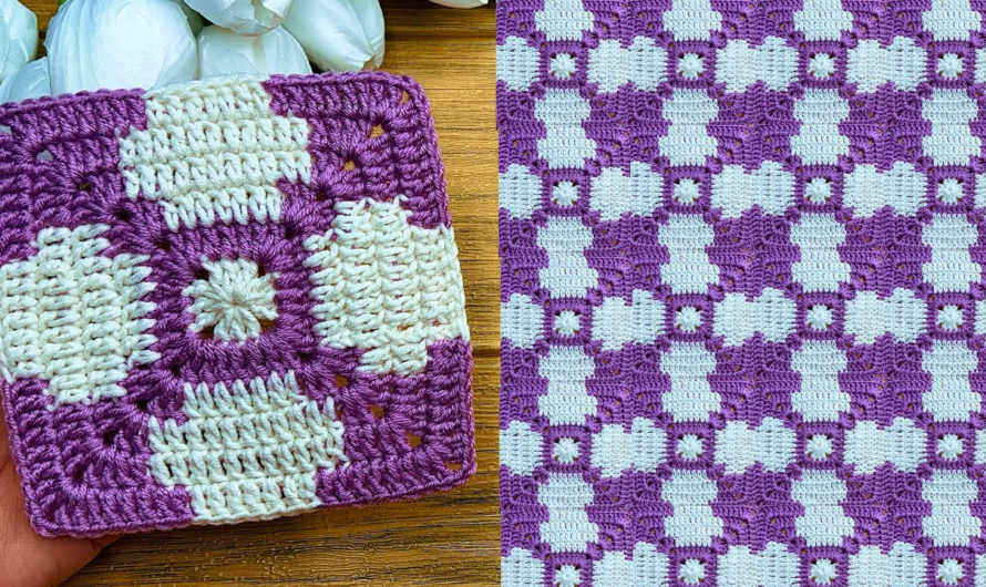💕😘Crochet Granny Square Blanket 🌺