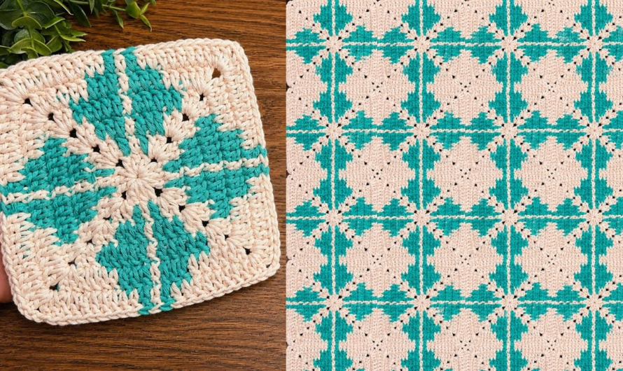 💕😘Crochet Motif Blanket Square Tutorial with Step-by-Step Instructions