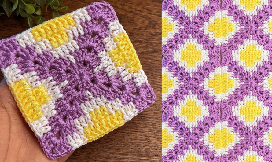 💖😘How to crochet granny square pattern for beginners