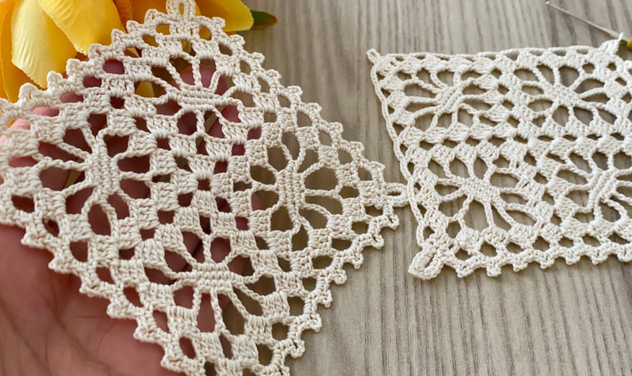 💕😘Crochet Square Motif Pattern Runner Tutorial✨