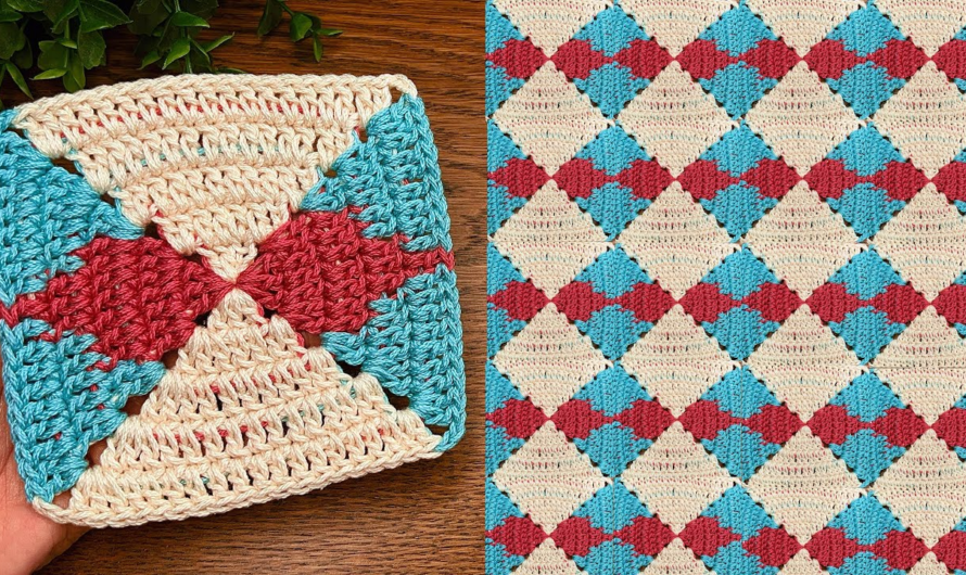 😘💕crochet square pattern, Step by step guide for beginners