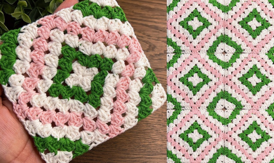 💖How to crochet beautiful square motifs pattern😘😍