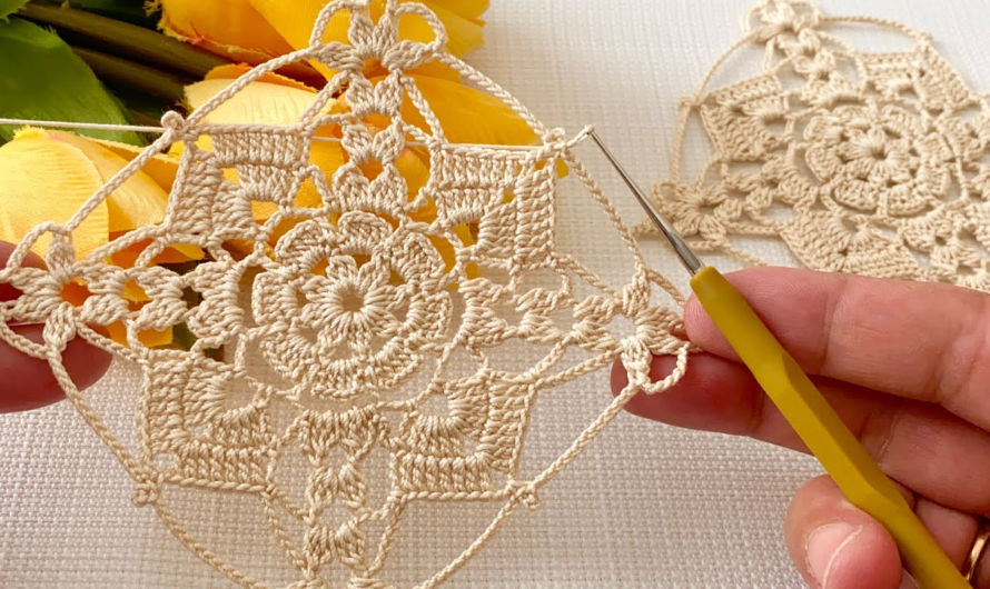 🌻 Amazing Textured Sunflower Square Motif Tutorial💖🌸🌺