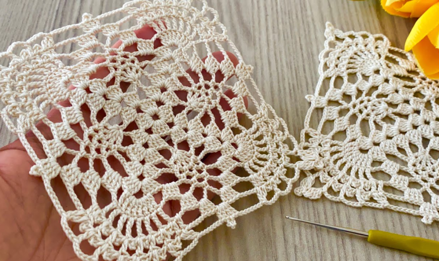 🌻How to Crochet Square Motif Pattern🌸💖😍