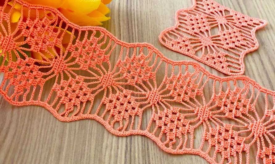 🌼Crochet❗️Tile Patterned Multipurpose Lace Tutorial😍💖🌸