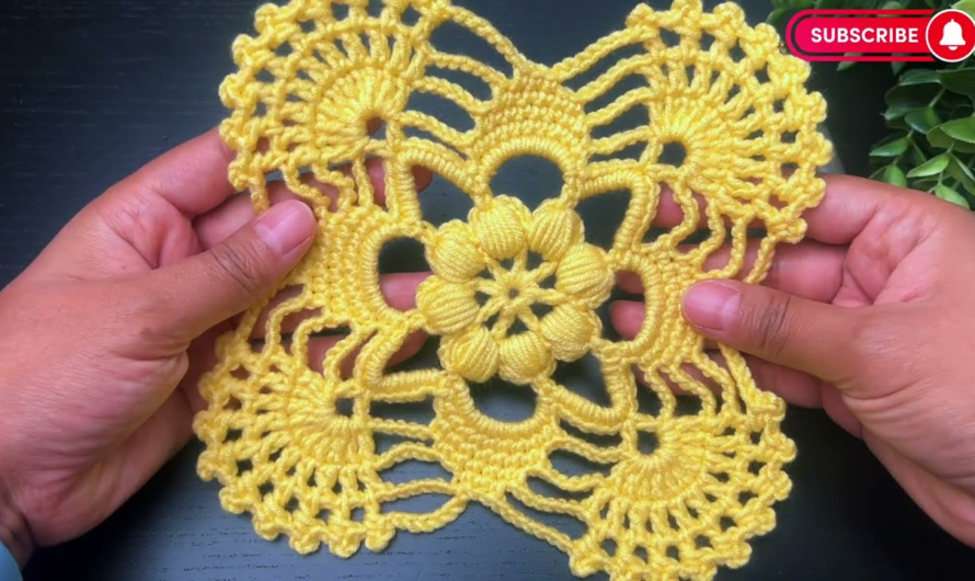 ✨ Incredible Textured Starburst Square Motif Tutorial✨😍💖