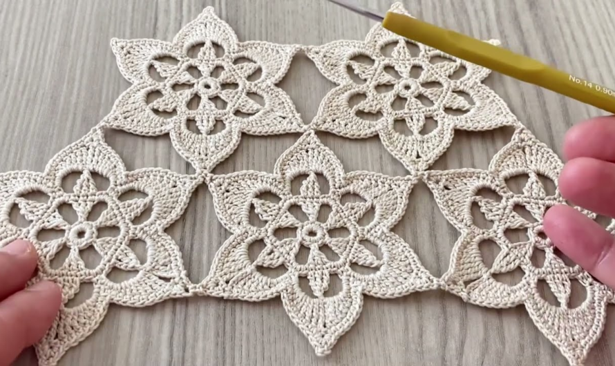 ☀️ Gorgeous Sunburst Flower Square Motif Tutorial😍💖🌼