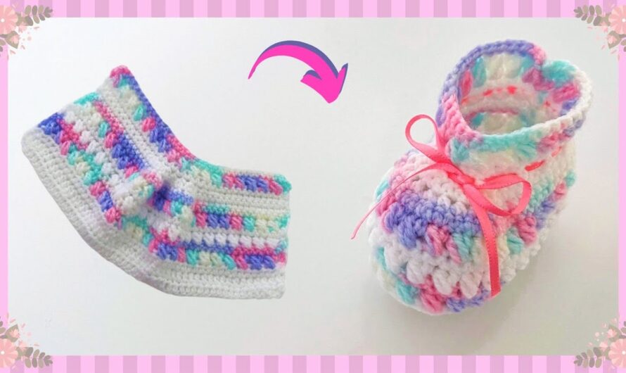 How to Make an Easy Step-by-Step Crochet Shoe for Baby with Striped Color – Beginner-Friendly Tutorial