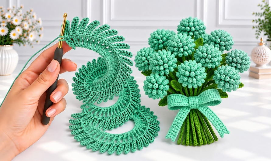 🌸🌺How to Crochet a Stunning Tunisian Flower Bouquet 🌸 | Easy Step-by-Step 