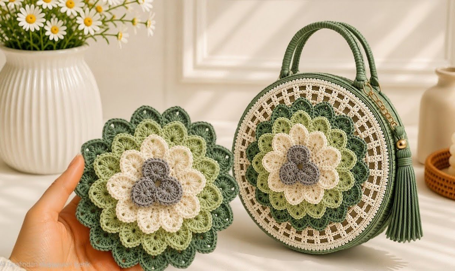 🌺🌸👜How to Crochet a Gorgeous 3D Flower Round Bag 🌺 | Easy Crochet Floral Purse Step-by-Step
