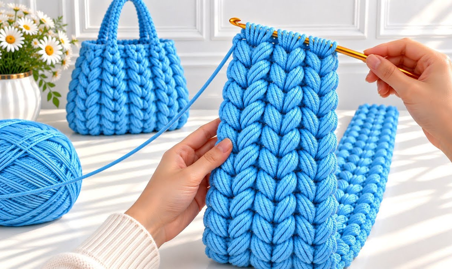 👜😍How to Crochet This Beautiful Easy Stitch | Headband, Bag & Blanket