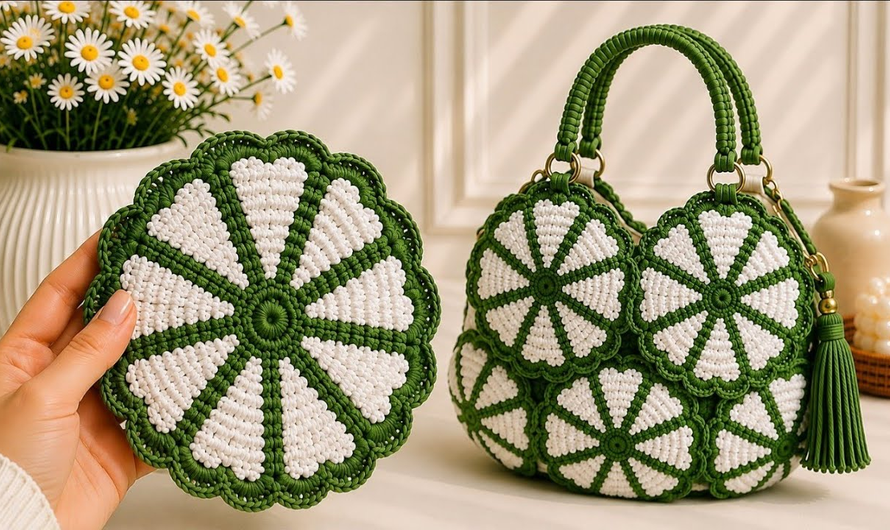 👜😍Crochet Motif Square Tote Bag | Blanket, Table Runner and Coaster🍀