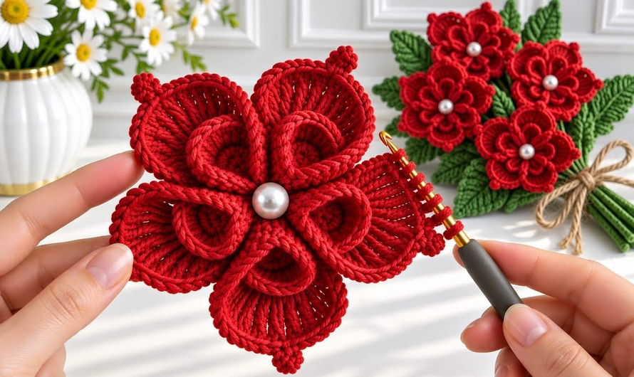 🌺💖How to Crochet a Beautiful Flower Motif | Easy Step-by-Step 
