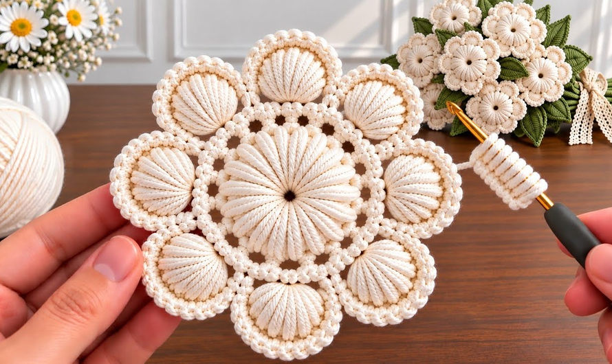 🌺💖How to Crochet a Beautiful Flower Motif 🌸 