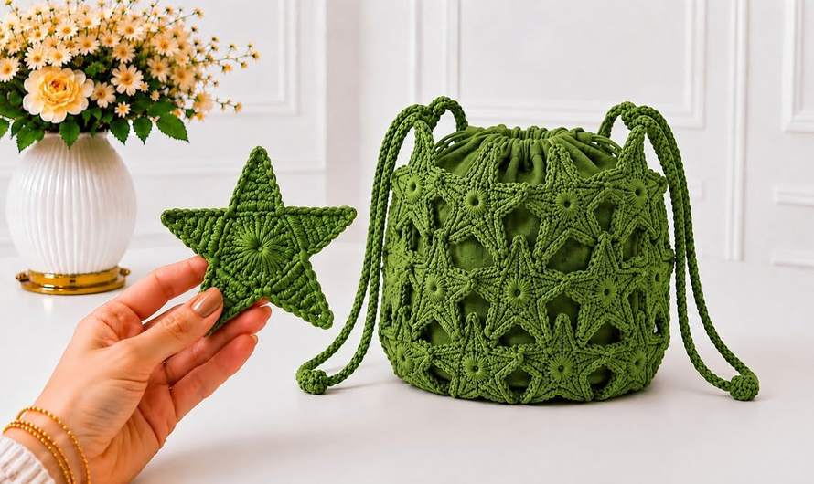 ✨😍👜How to Crochet Star Bag🤞